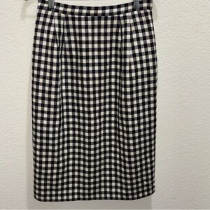 Black and White Checkered Wool Blend Skirt size 10